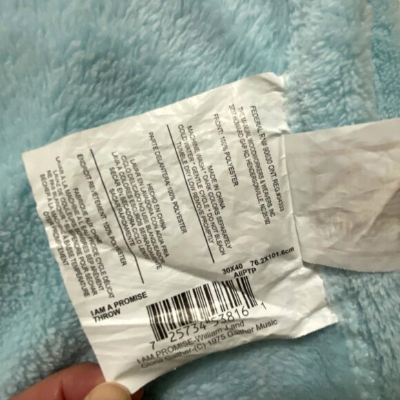 I Am a Promise Baby Throw Blanket 30" x 40" Blue Bill Gloria Gaither Turtle Frog - Picture 5 of 5